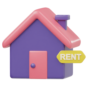 Rent icon 3d render illustration png