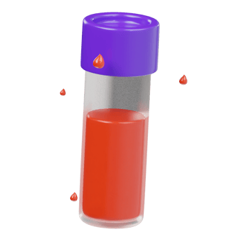 3d blood test tube icon render illustration png