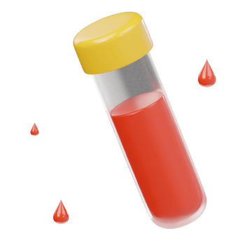 Blood test tube icon 3d render illustration png