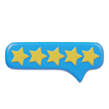 5star review icon 3d render illustration png