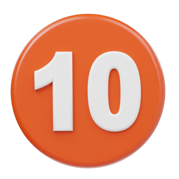 Number icon 3d rendering illustration png