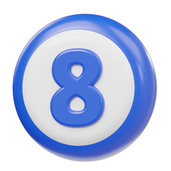 Number 8 icon 3d render illustration png