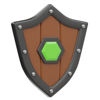 Gaming shield icon stock 3d render illustration png