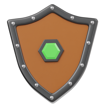 Game shield icon 3d render illustration png