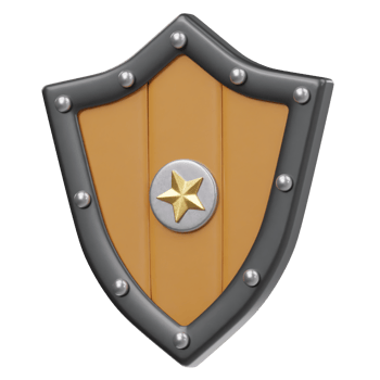 Game shield icon 3d rendering illustration png