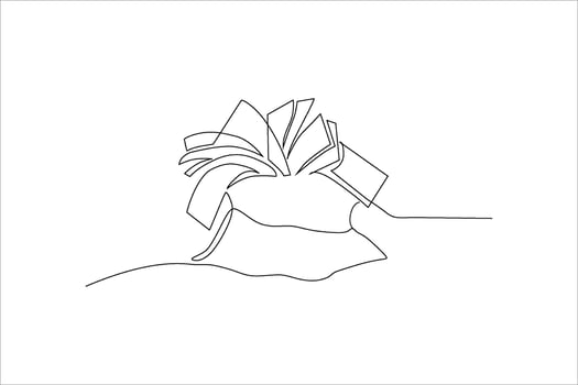 continuous line illustration of money in sack vector