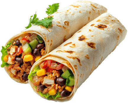 Burrito Food isolated - Delicious Burrito, delicious tasty Mexican burrito illustration png