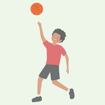 Illustration of a boy playing basket ball vector