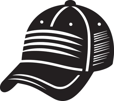 black baseball cap flat icon symbol vector