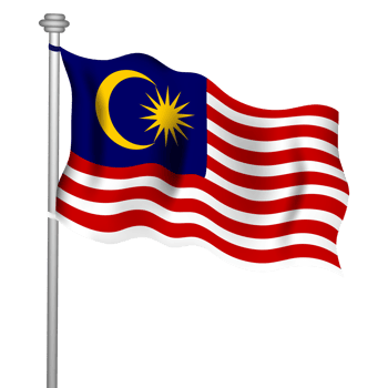 Malaysian Flag Clipart with the Flagpole png