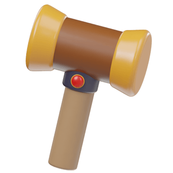 Gaming hammer icon 3d rendering illustration png