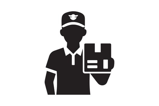A black and white silhouette of a man holding a sign vector