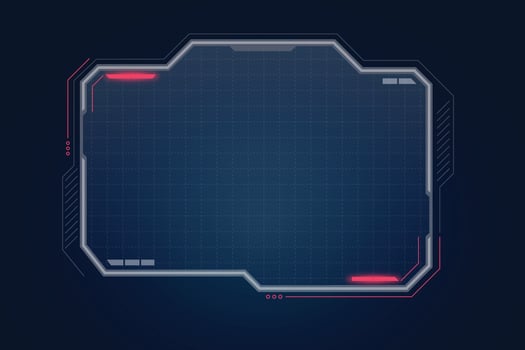 Transparent Sci Fi Modern User Interface, square shape design. vector