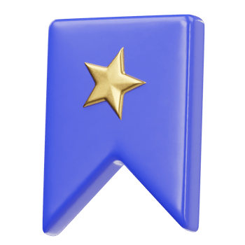Favourite bookmark icon 3d render illustration png