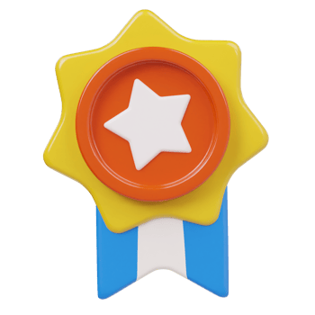 Badge medal icon 3d render illustration png