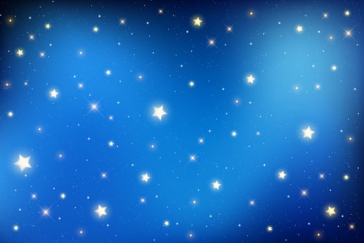 Night sky with stars. Dark blue universe. Shiny abstract cosmos. Galaxy illustration with sparkles and starlight of constellation. Celestial winter cosmic background. vector