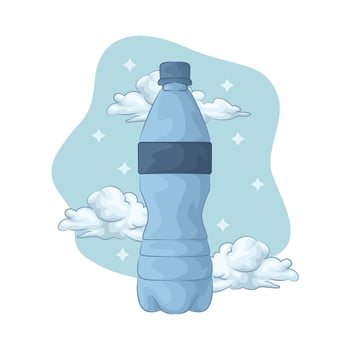 water bottle with cloud vector