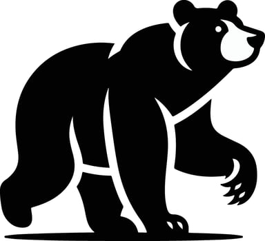 Grizzly bear or polar bear silhouette flat icon for animal wildlife apps and websites vector