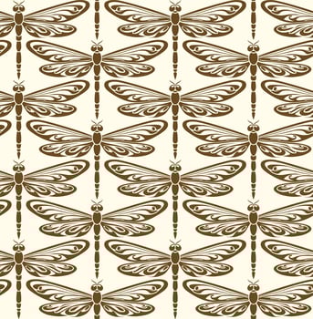 dradonfly decorative background seamless pattern illustration vector