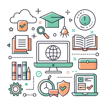 Education Essentials Flat Icons for Modern Learning vector