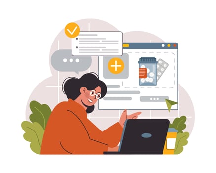 Telemedicine. Online consultation with a doctor. Remote medical vector