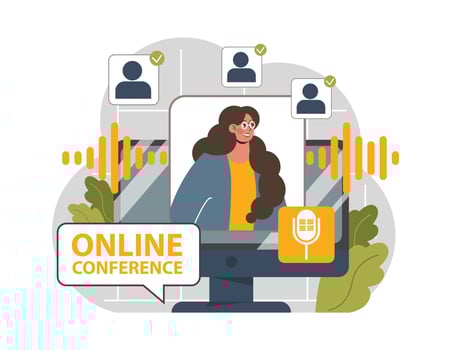 Virtual event. Online education or conference. Live stream didgital vector