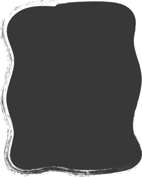 Paint brush textured shape. Inky grunge stain with rough edge. Irregular abstract blob frame. Square and rectangle organic spot png