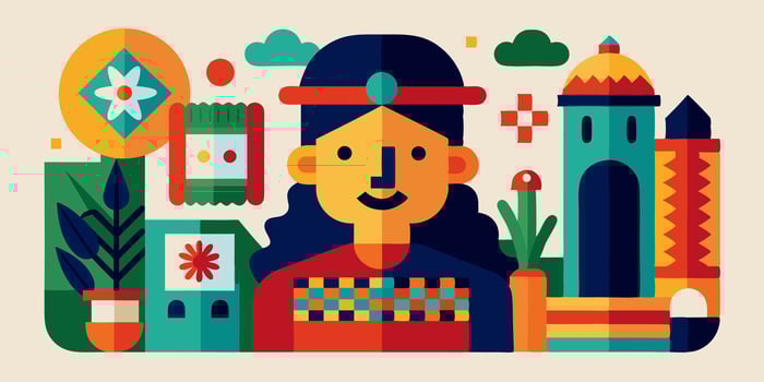 Vibrant art celebrating national hispanic heritage month adventure vector