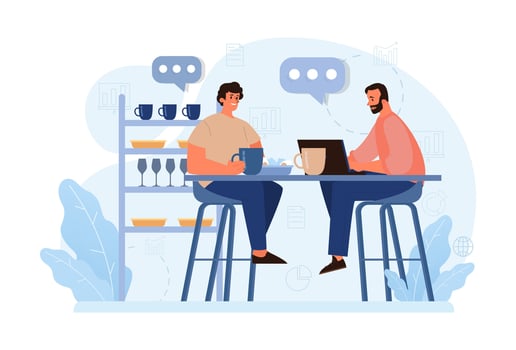 Hygge. Happy people relaxing at home, family members leisure vector