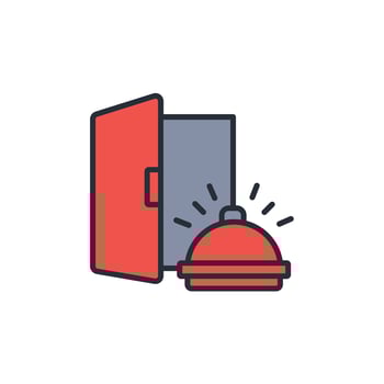 door delivery icon. .Editable stroke.linear style sign for use web design,logo.Symbol illustration. vector