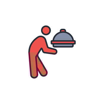 Receive food icon. .Editable stroke.linear style sign for use web design,logo.Symbol illustration. vector