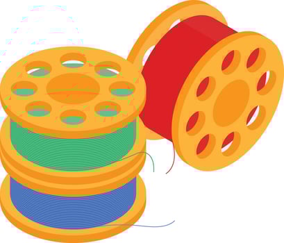 Sewing Bobbins with Threads vector