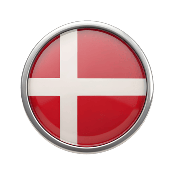 3D Denmark Flag Icon in Circle Shape for Easy Recognition and Usage png