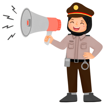 Hijab girl wearing police uniform png