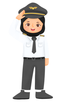Hijab girl wearing pilot uniform png
