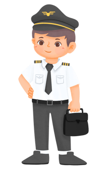 Cute boy wearing pilot uniform png