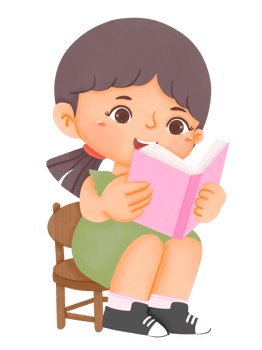 Happy cute Iittle kid read book png