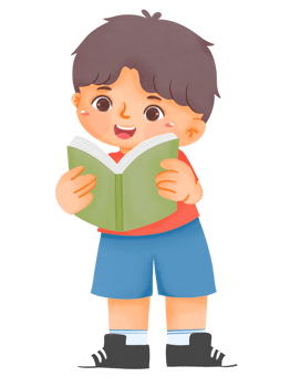 Happy cute Iittle boy read book png