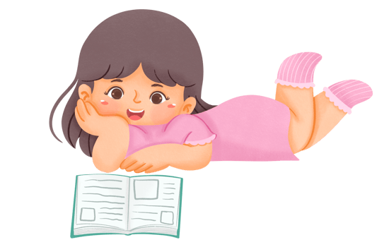 Happy cute Iittle girl read book png