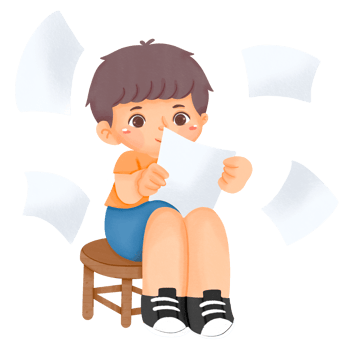 Cute little kid Boy holding paper png