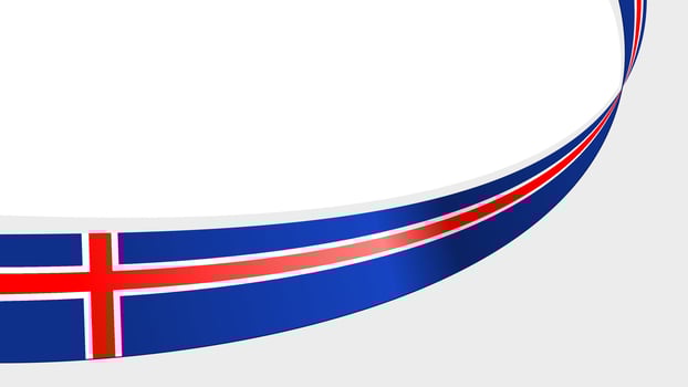Wave flag of iceland on white background. Banner or ribbon for national day vector