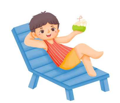 A boy sitting on a chair with a coconut png
