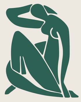 Minimalist art of human body silhouette vector