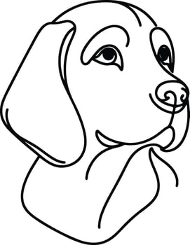 Dog head outline coloring pages vector