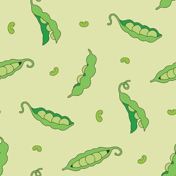 Peas Pod Soybean Seamless Pattern illustration Design vector