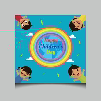 happy children day celebration with kids vector