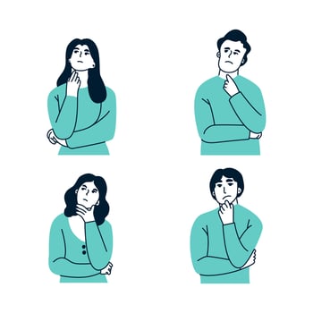 person is thinking flat illustration vector