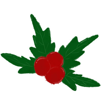 ChristmasRed round leaves png