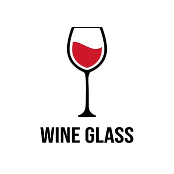 Red Wine Glass Logo Design with Whiskey Glass vector