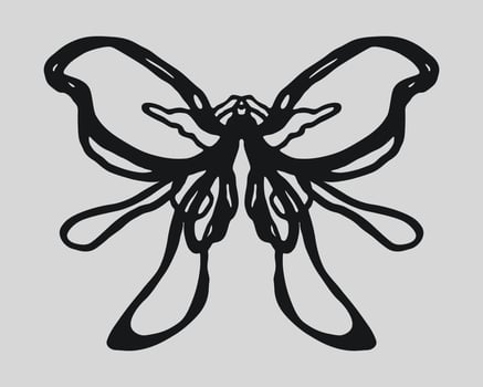 abstract butterfly line contemporary art vector